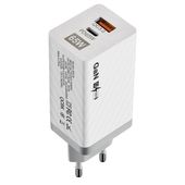 Сетевое зарядное устройство GaN 65W QC3.0, PD, USB-A/USB-C белый