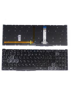Клавиатура для Acer Nitro 5 AN517-52 (узкий шлейф) черная с RGB подсветкой