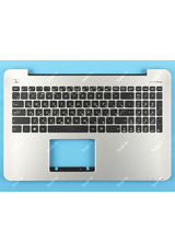 Клавиатура для Asus X555 v.2 черная с серой рамкой (топкейс)