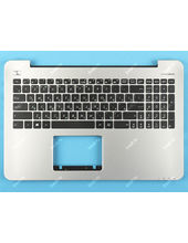 Клавиатура для Asus X555 v.2 черная с серой рамкой (топкейс)