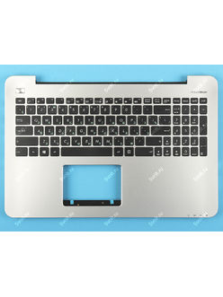 Клавиатура для Asus X555 v.2 черная с серой рамкой (топкейс)