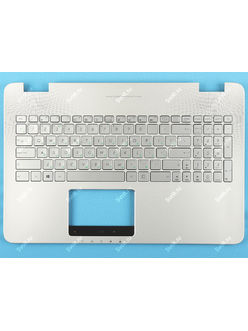 Клавиатура для Asus N551JX серебристая без подсветки (топкейс)