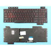 Клавиатура для Asus TUF Gaming FX504 черная с красной подсветкой