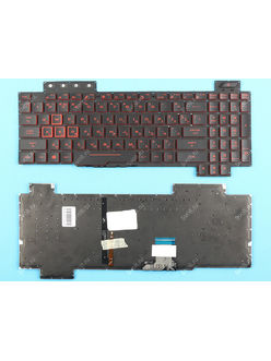 Клавиатура для Asus TUF Gaming FX505DY черная с красной подсветкой