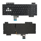 Клавиатура для Asus TUF Gaming FX504, FX505, FX705 черная с белой подсветкой