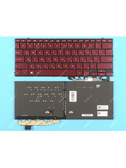 Клавиатура для Asus Zenbook UX391F красная с подсветкой