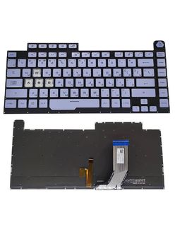 Клавиатура для Asus ROG Strix G15 G512L голубая с подсветкой (RGB 4 zone)