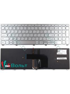 Клавиатура для ноутбука Dell Inspiron 7737, 7746, 17-7000 серии серебристая с подсветкой
