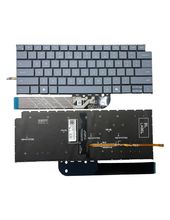 Клавиатура для Dell Inspiron 14 7440 2-in-1 (P186G) голубая с подсветкой