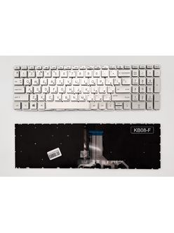 Клавиатура для HP Pavilion x360 15-ER0000UR серебристая с подсветкой