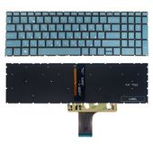 Клавиатура для HP 15-EG0000UR сине-зеленая с подсветкой