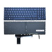 Клавиатура для HP Victus 15-FA0000 темно-синяя с подсветкой