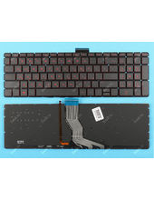 Клавиатура для ноутбука HP Pavilion 15-AN001UR черная с красной подсветкой