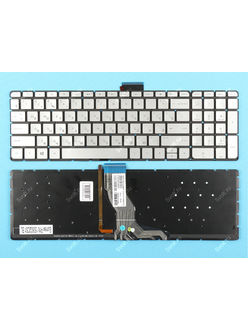 Клавиатура для ноутбука HP Envy 17-N000UR серебристая с подсветкой