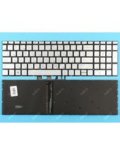Клавиатура для HP 15-DW0000UR серебристая с подсветкой