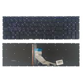 Клавиатура для HP Pavilion Gaming 15-CX0000UR черная с фиолетовой подсветкой