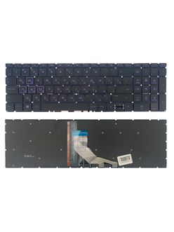 Клавиатура для HP Pavilion Gaming 15-CX0000UR черная с фиолетовой подсветкой