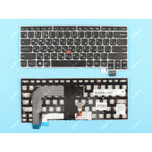 Клавиатура для ноутбука Lenovo ThinkPad 13 черная c серебристой рамкой