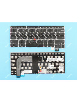 Клавиатура для Lenovo ThinkPad T460s черная c серебристой рамкой
