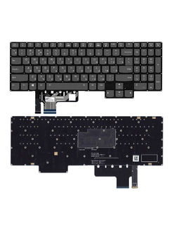 Клавиатура для Lenovo Legion 7 15IMHg05 серая с подсветкой (RGB Per-Key)