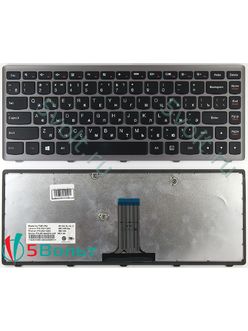 Клавиатура для ноутбука Lenovo IdeaPad G400, G400s черная с серой рамкой
