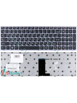 Клавиатура для ноутбука Lenovo IdeaPad B5400 черная с серой рамкой