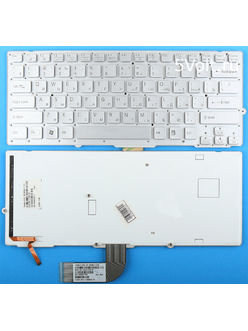 Клавиатура для ноутбука Sony Vaio VPC-SB, VPCSB серебристая с подсветкой