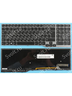 Клавиатура для ноутбука Fujitsu Lifebook E754 черная с подсветкой