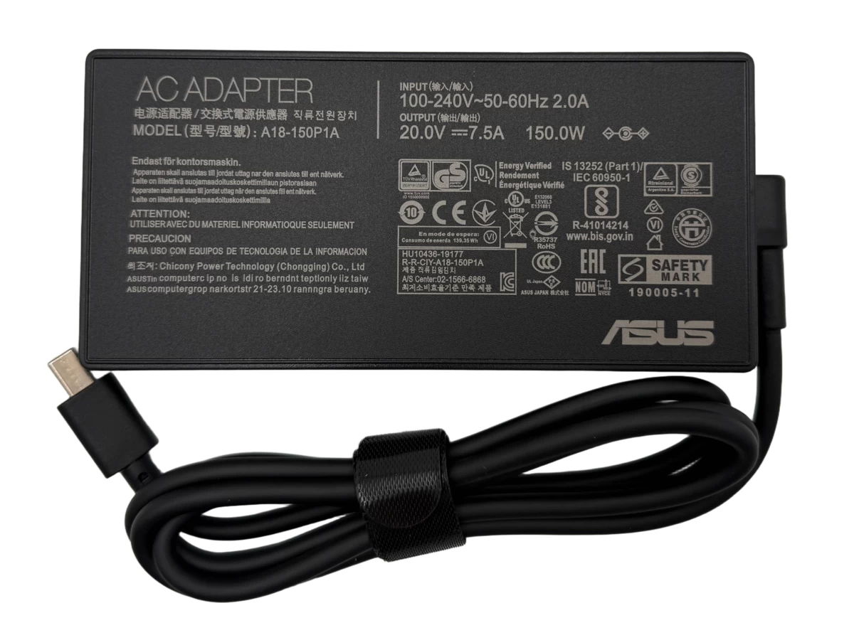 Блок питания (зарядка) для Asus 150W (20V/7.5A) прямоугольный коннектор