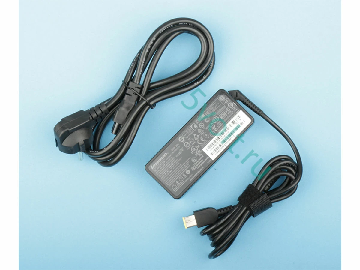 Блок питания (зарядка) для ноутбука Lenovo 65 Ватт (20V/3.25A) прямоугольный