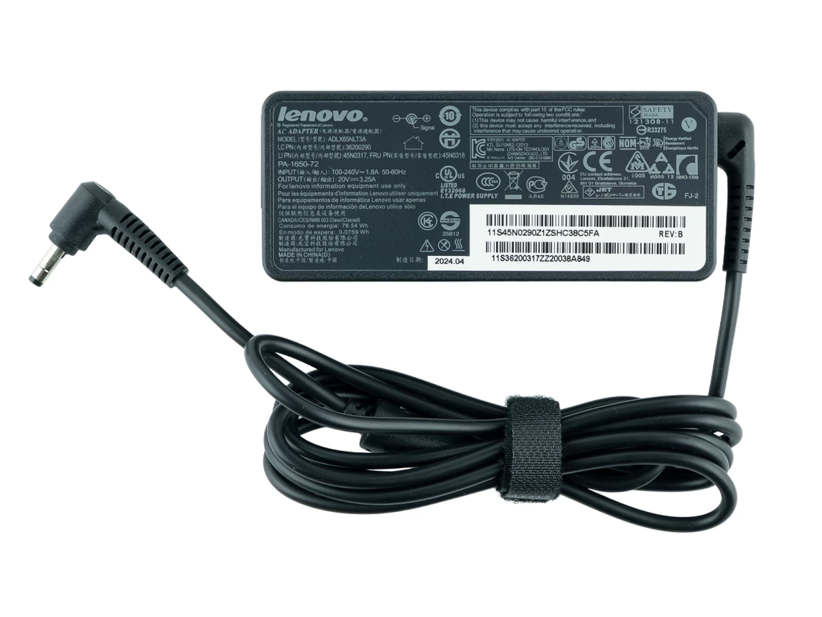 Блок питания (зарядка) для ноутбука Lenovo 65 Ватт (20V/3.25A) 4.0*1.7мм